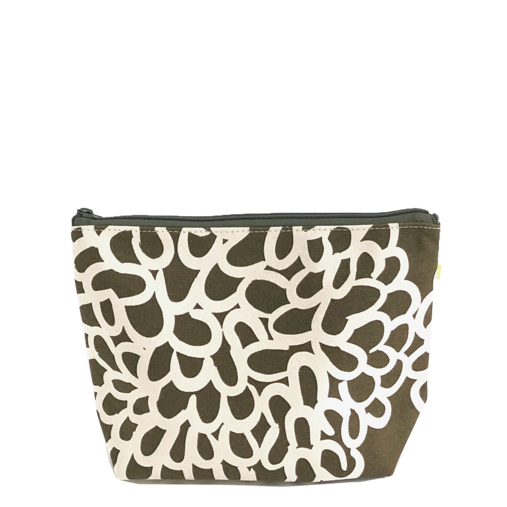 A floral Travel Pouch Large by See Design with a top zipper.
