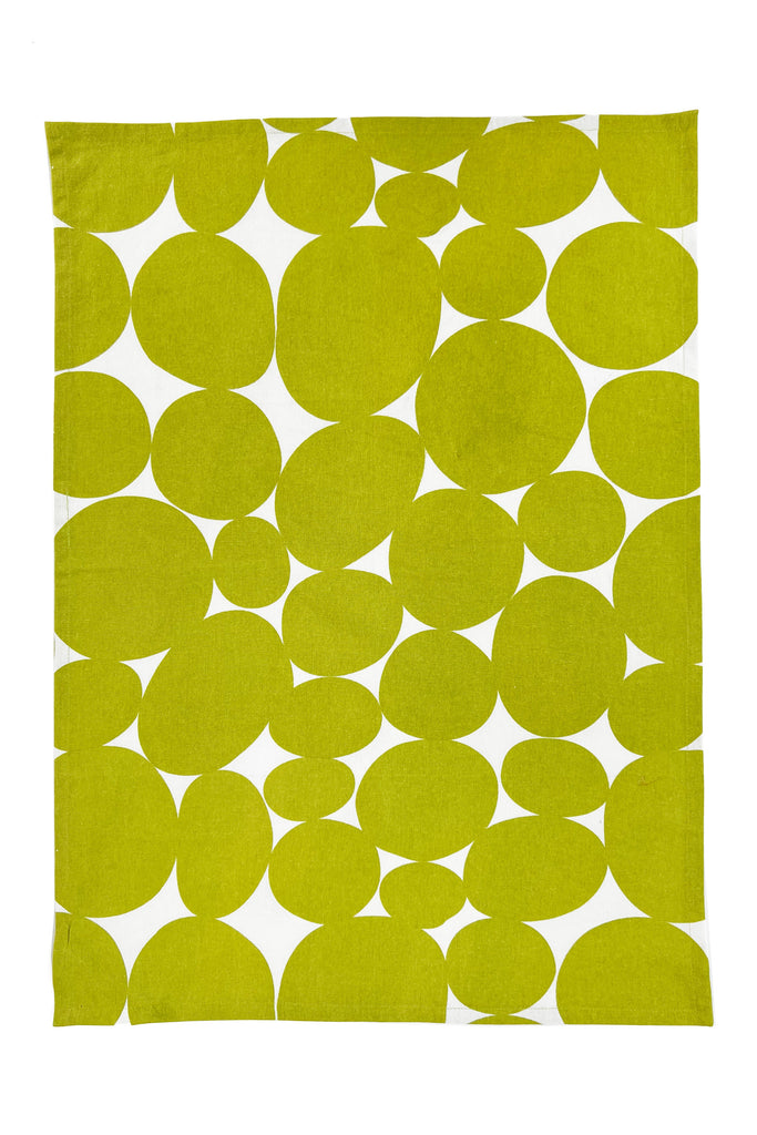 A vibrant green and white square pattern on See Design tea towels (set of 2).