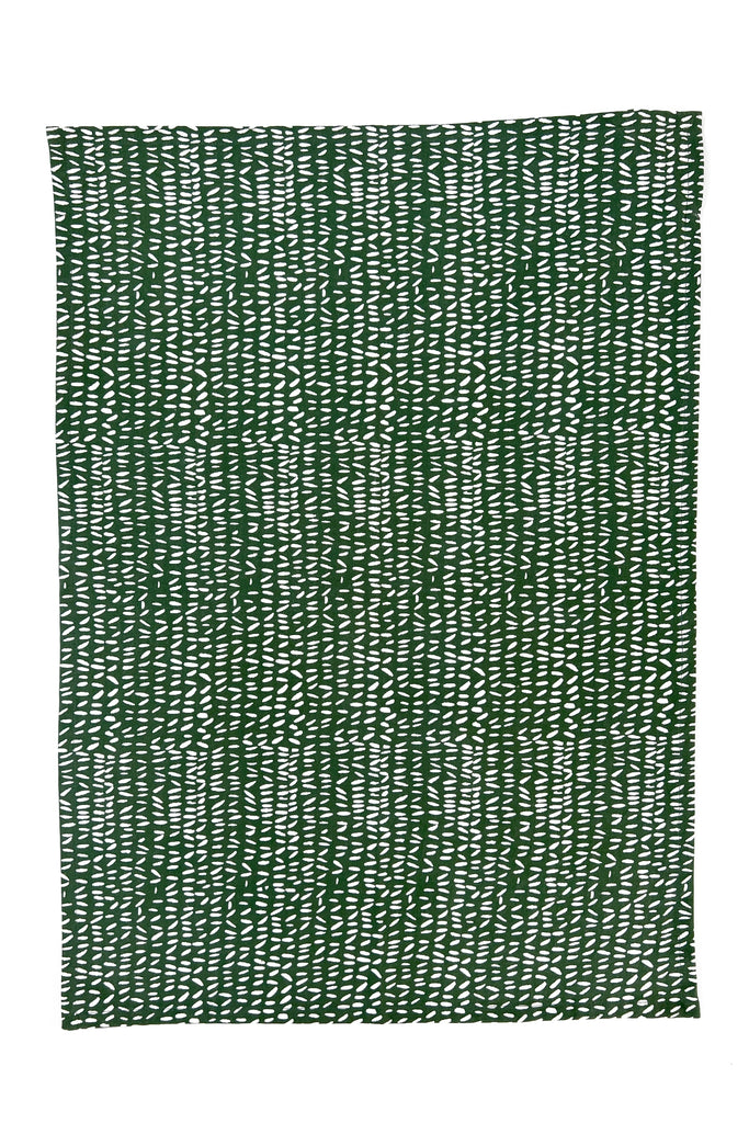 Vibrant green and white pattern on a white background, featuring the Tea Towels (Set of 2) by See Design.