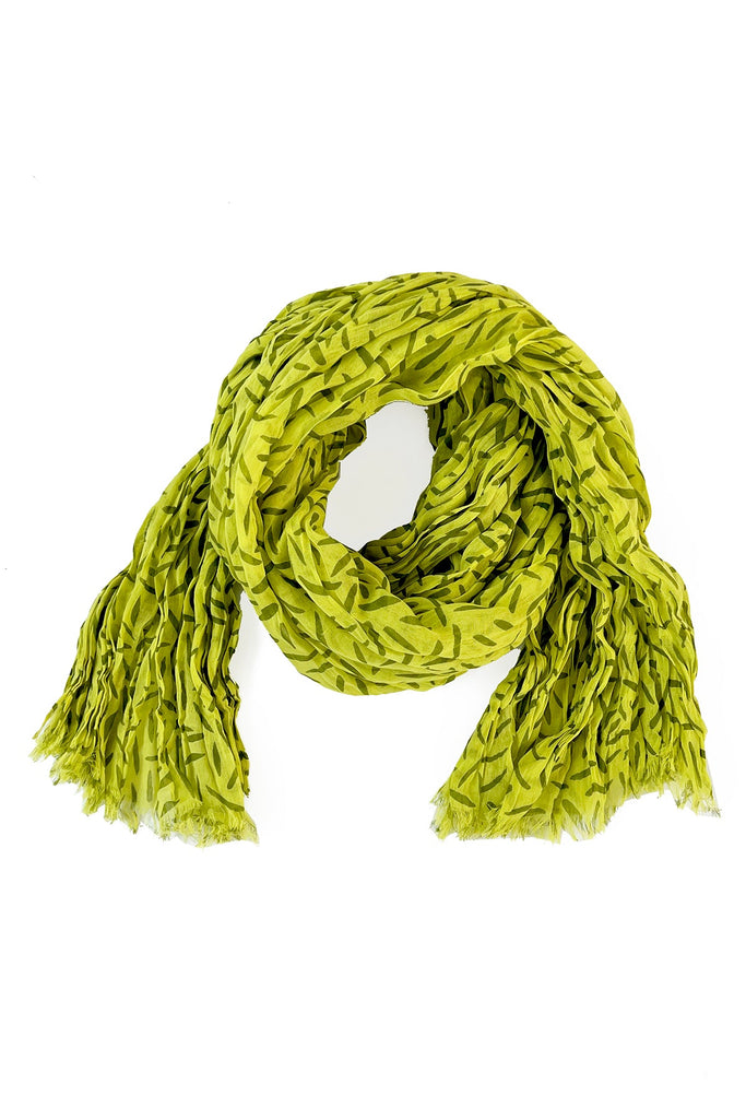 A Cotton Scarf with a crinkled texture on a white background. (Brand Name: See Design)