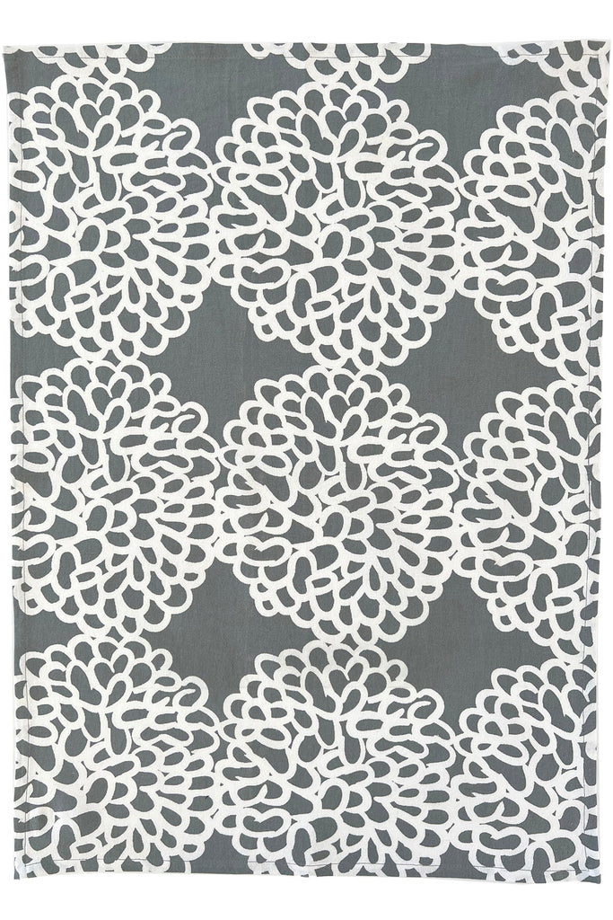 A gray and white flower pattern Tea Towels (Set of 2) by See Design.