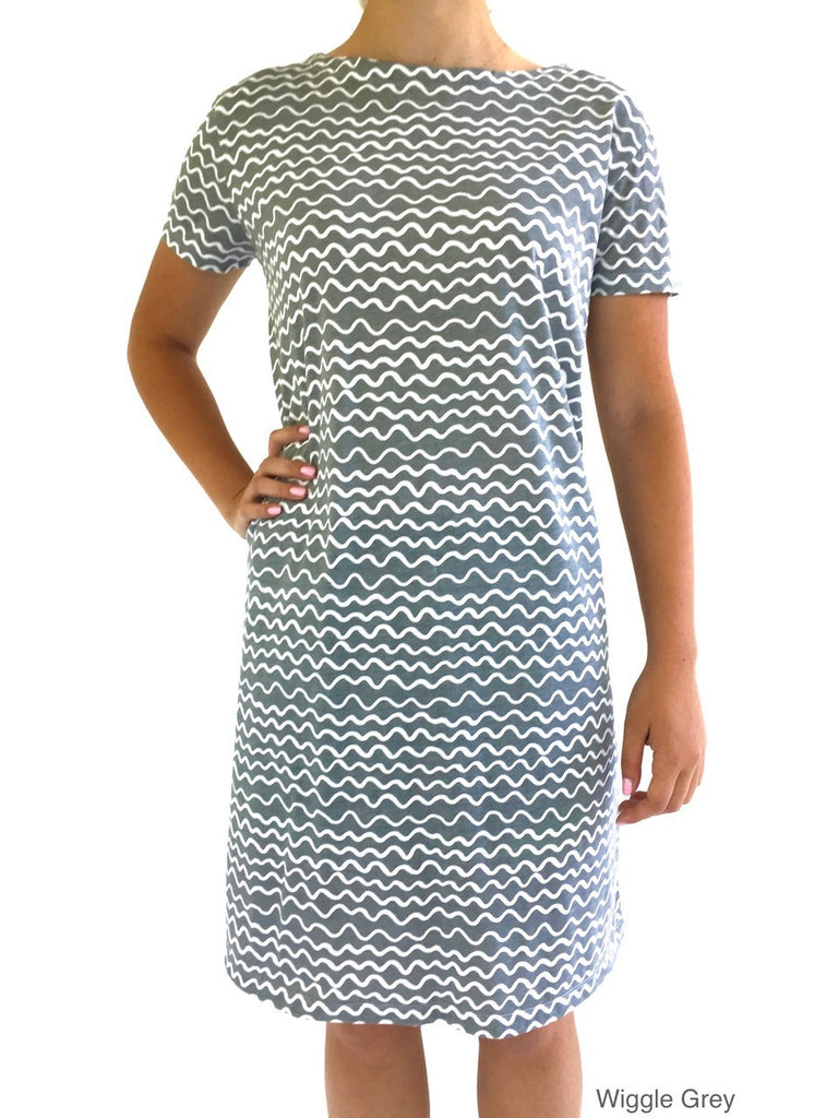 See Design Knit Dress Wiggle Grey cotton coverup by Donna Gorman