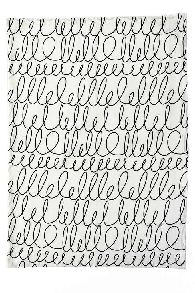 A vibrant cotton Tea Towels (Set of 2) featuring the word "coffee" in white and black by See Design.