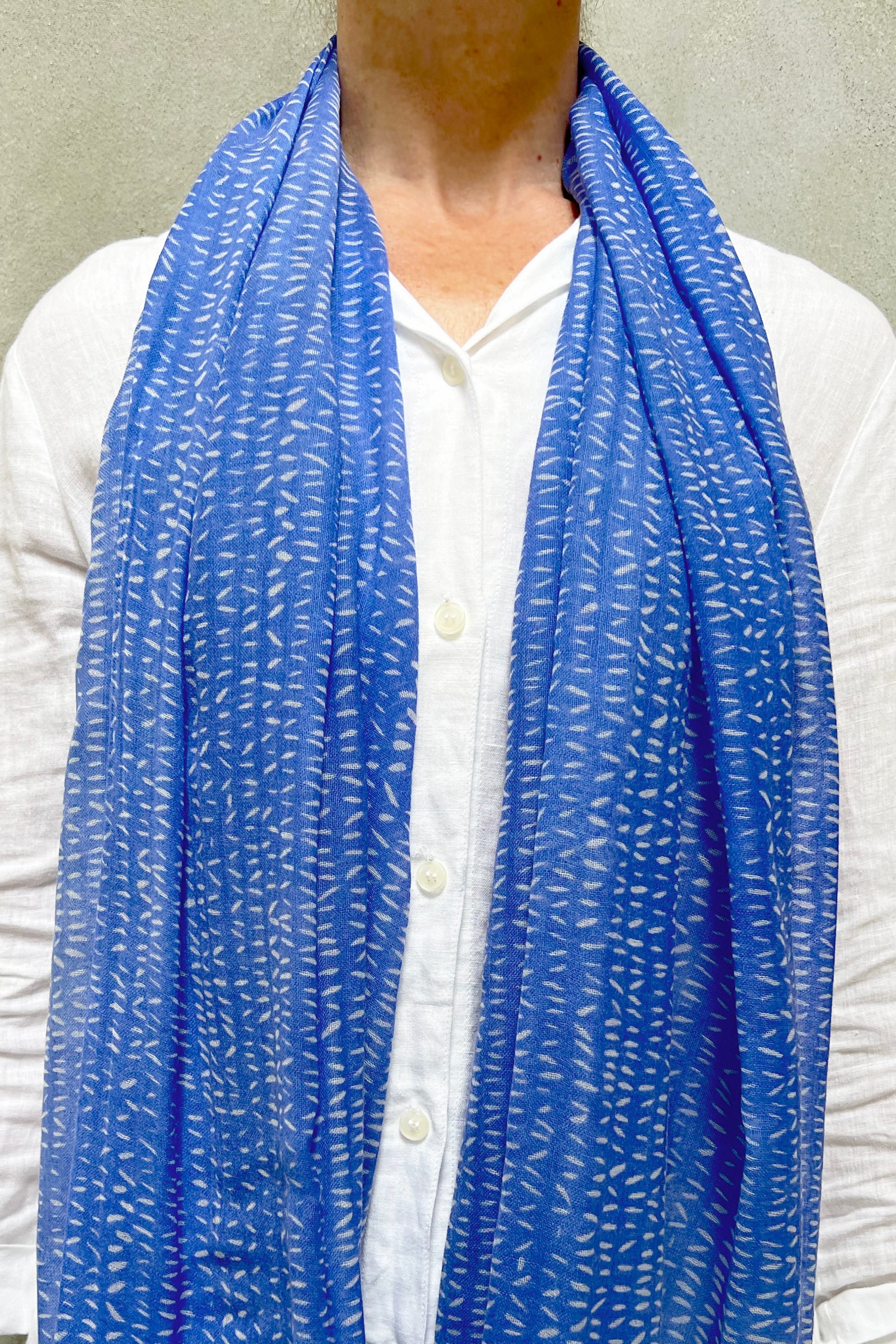 Blue Cotton Scarf